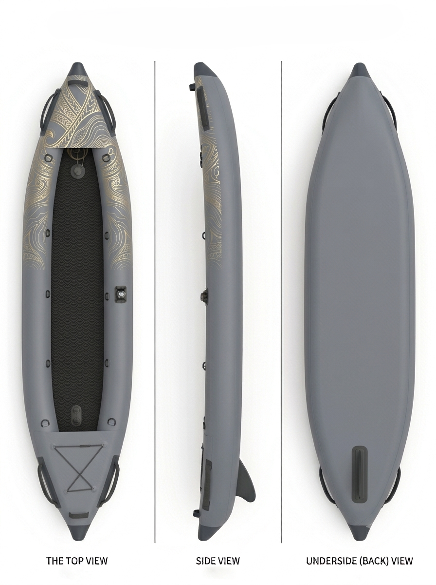 Inflatable Kayak — Hybrid Cement Gray & Black
