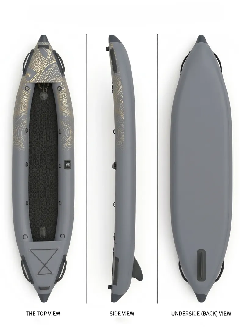 Hybrid Drop-Stitch Kayak - Cement Gray & Stealth Black